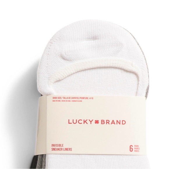 Lucky Brand White/Gray/Black Basic Sneaker Liners 6 pk Womans Sz 4-10 - Picture 2 of 7